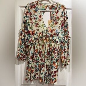 Raga Floral Tunic Dress with Open Back